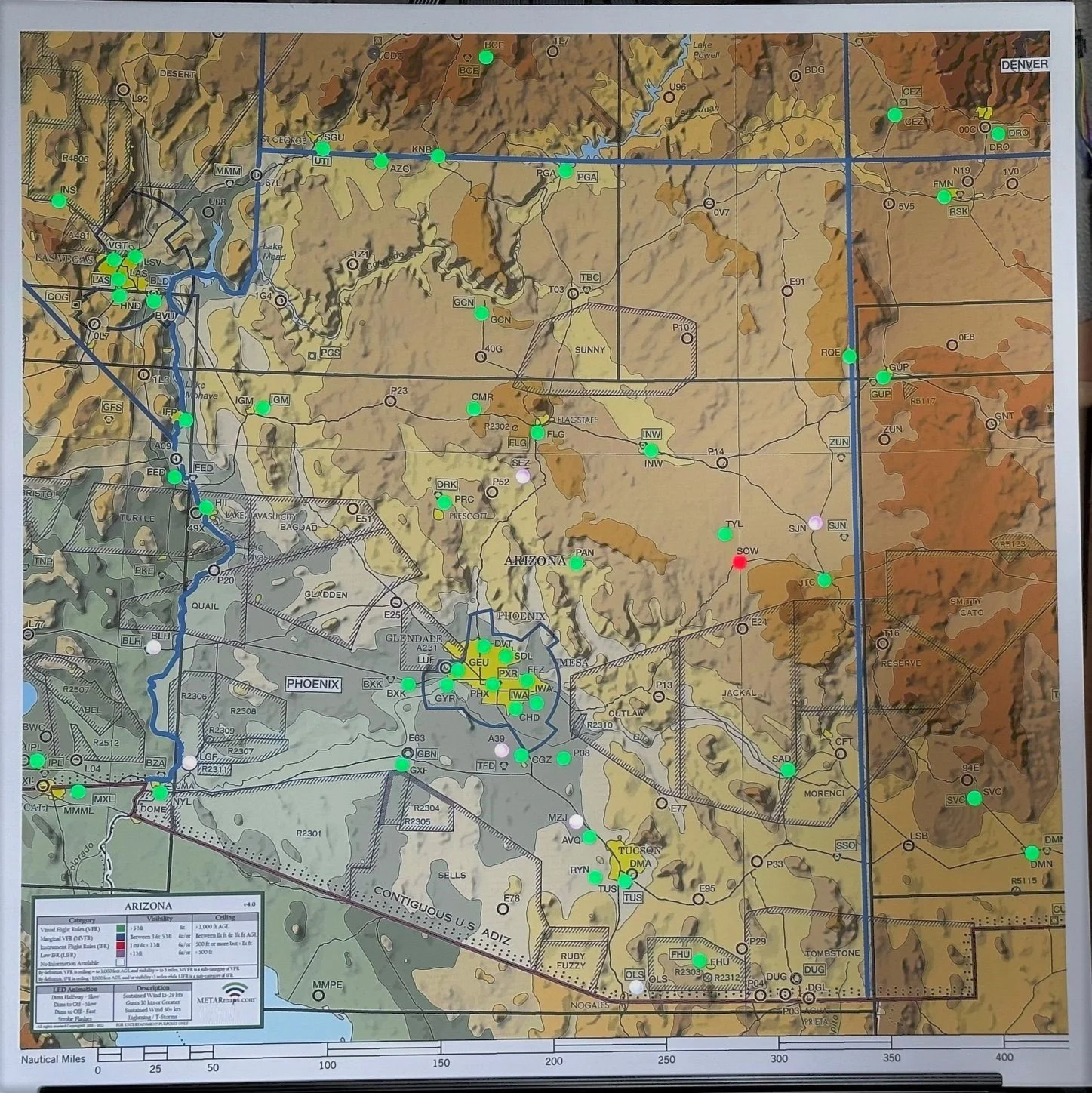 【maporoページ】 Arizona - METARmaps™ - Aviation Sectional LED METAR Maps